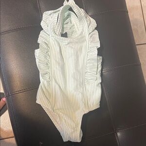 Cat & Jack Light Green Striped Kids Bathing suit